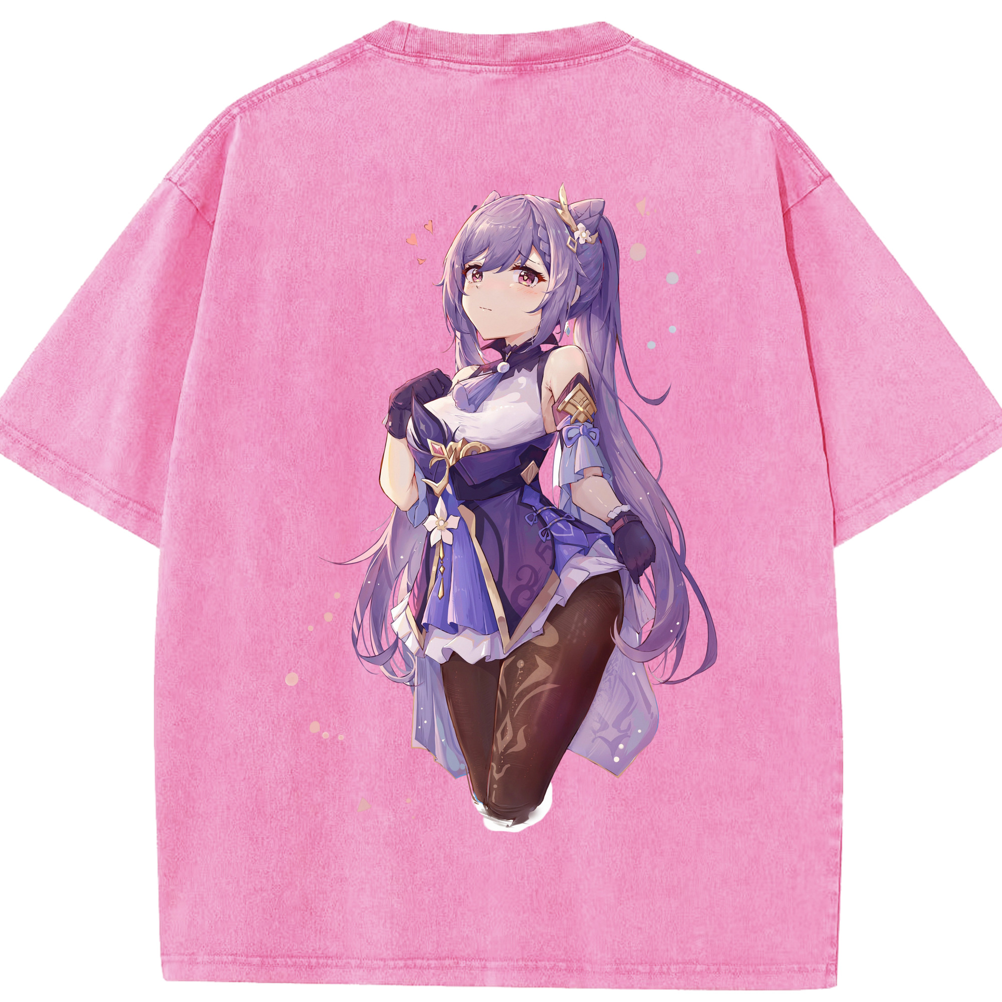 げんし神 刻晴 こくせい genshin Kokusei 綿100% ヴィンテージ風 半袖Tシャツ（背面プリント）